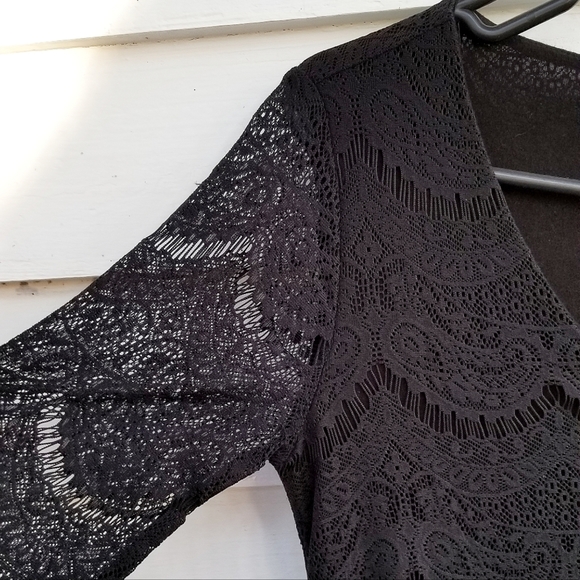 Forever 21 Black Lace Dress Juniors sz Small - Picture 3 of 8